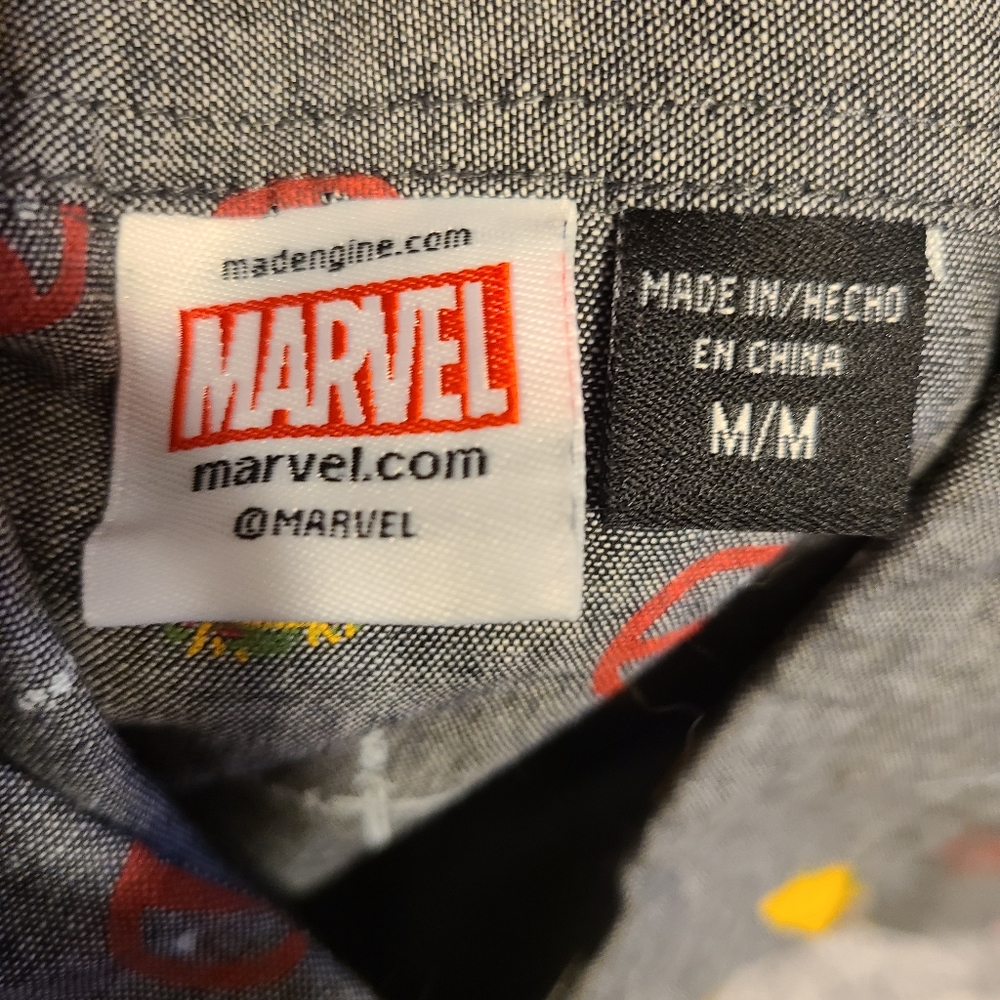 Men's Marvel Deadpool Button Up - image 3